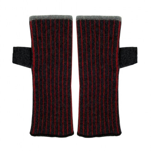 vertical striped gloves charcoal web